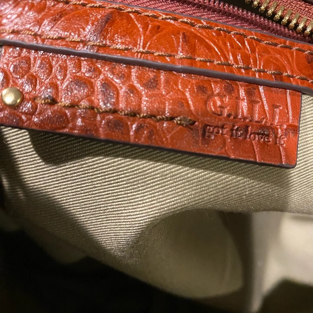 G.I.L.I. Milano Double Zip Exotic Genuine Leather Hobo with two Straps
